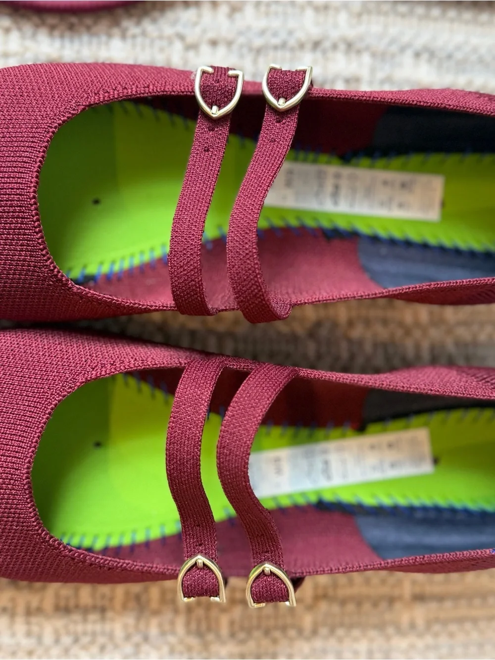 Rothy's Burgundy Double-Strap Knit Flats - Picture 3 of 3